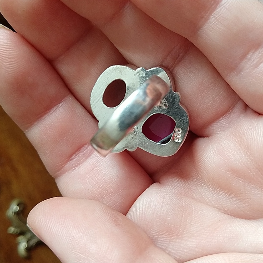 Beautiful Gemstone Sterling Silver Ring Cluster - image 3